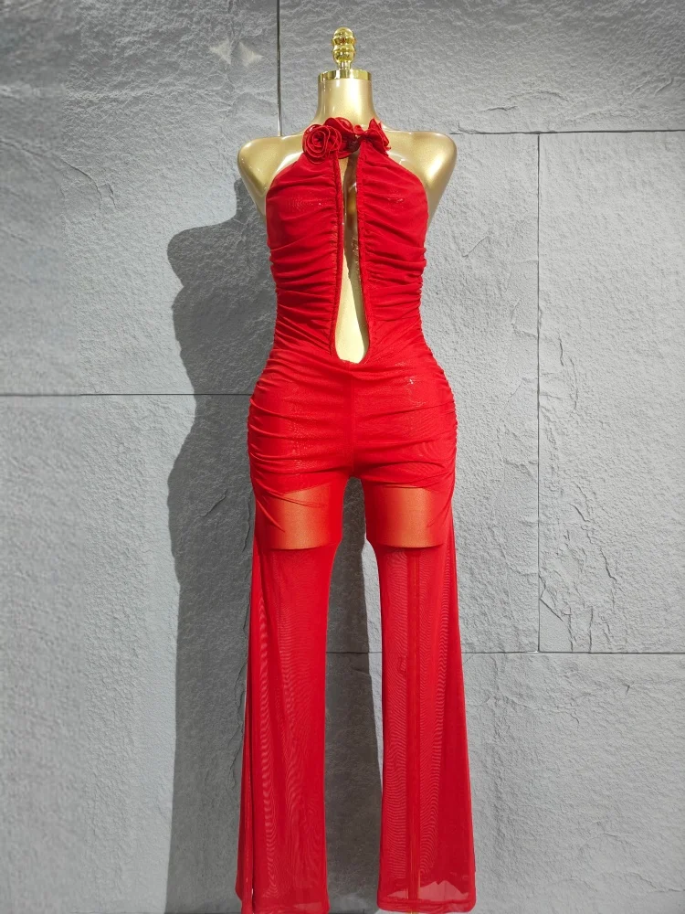 Sexy Red Mesh Ruched Strapless Backless Bodycon Jumpsuit Women Celebrity Elegant Designer High Street Fancy Club Rompers
Sexy Red Mesh Ruched Strapless Backless Bodycon Jumpsuit Women Celebrity Elegant Designer High Street Fancy Club Rompers