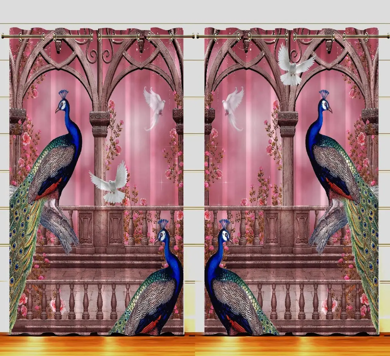 Polyester Fabric Curtains for Living Room and Bedroom, Pink Peacock Design, Pastoral Curtain, Home Decor, Custom New
Polyester Fabric Curtains for Living Room and Bedroom, Pink Peacock Design, Pastoral Curtain, Home Decor, Custom New