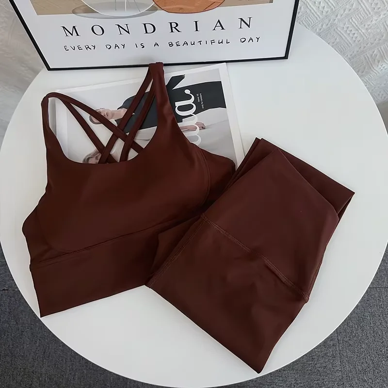 Новинка 2025 года, комплект из 2 предметов для йоги, дышащий костюм для фитнеса, топы для йоги с перекрестной спиной, штаны для йоги персикового цвета, костюм для пилатеса, бега, фитнеса
Новинка 2025 года, комплект из 2 предметов для йоги, дышащий костюм для фитнеса, топы для йоги с перекрестной спиной, штаны для йоги персикового цвета, костюм для пилатеса, бега, фитнеса