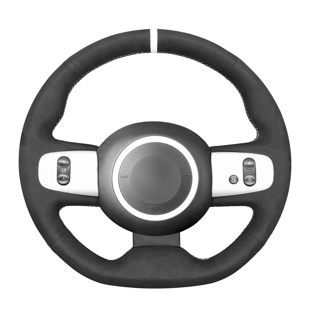 Hand-stitched Black Synthetic Suede Steering Wheel Cover for Renault Twingo 3 2014 2015 2016 2017 2018 2019 2020
Hand-stitched Black Synthetic Suede Steering Wheel Cover for Renault Twingo 3 2014 2015 2016 2017 2018 2019 2020