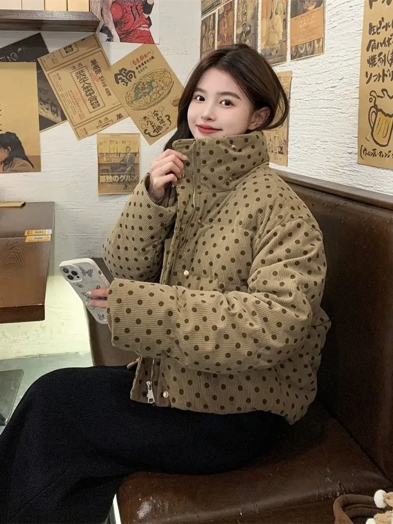Polka Dot Corduroy Short Puffer Jacket Women 2025 Fall Winter New Trendy Ins Style Cute Academic Short Coat
Polka Dot Corduroy Short Puffer Jacket Women 2025 Fall Winter New Trendy Ins Style Cute Academic Short Coat