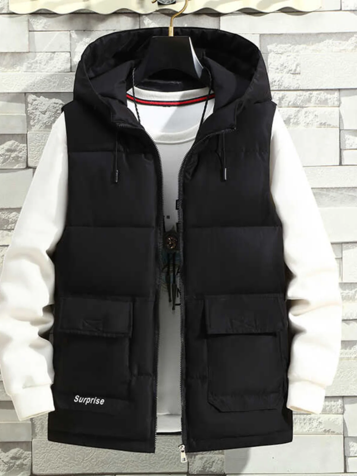 Men's down Cotton Vest Thick Warm Casual Outerwear Jacket Trendy Shoulder Pad Winter Leisure Fashion Standard Fit Polyester F...
Men's down Cotton Vest Thick Warm Casual Outerwear Jacket Trendy Shoulder Pad Winter Leisure Fashion Standard Fit Polyester F...