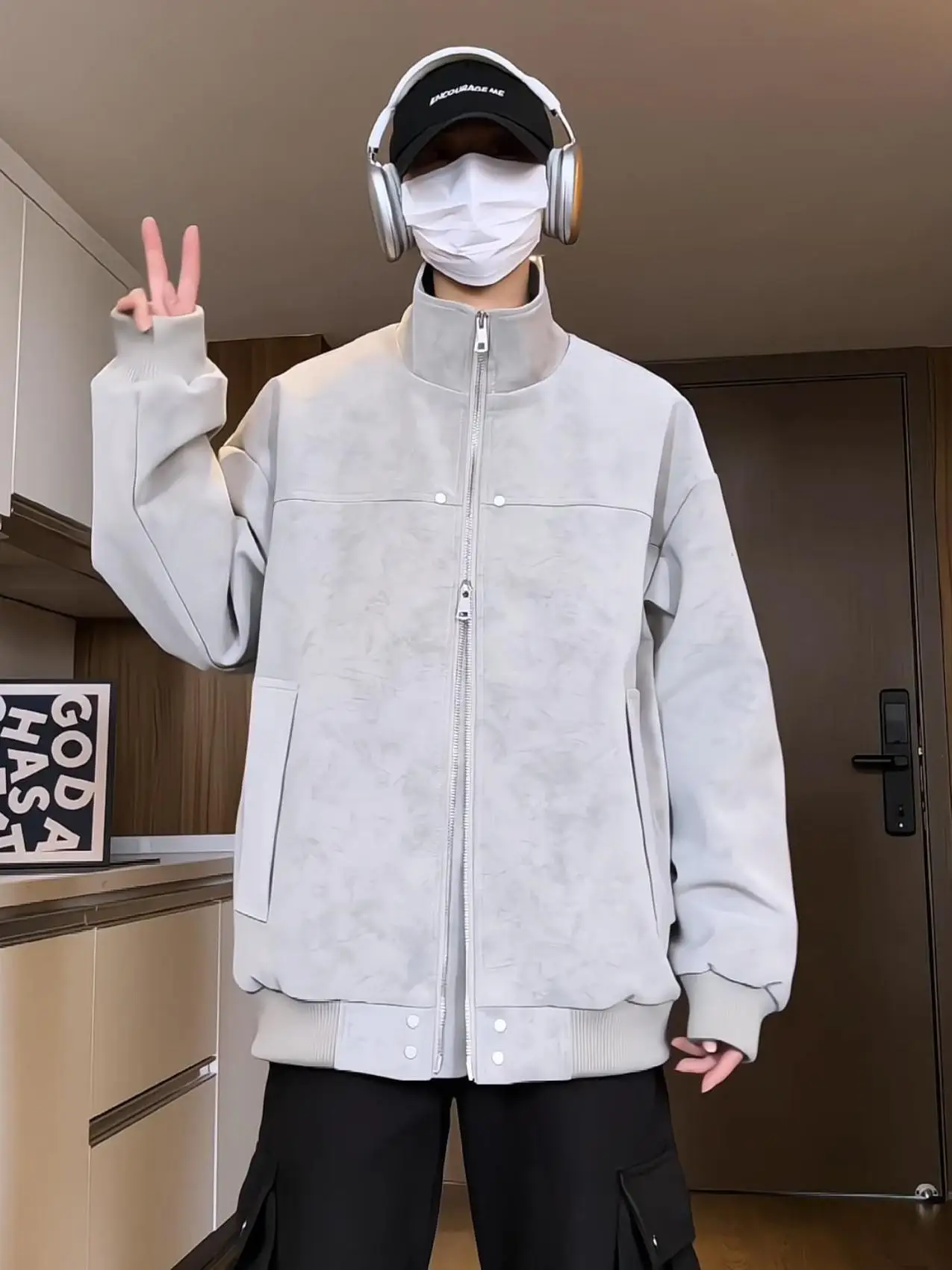 American Sle Stand Collar Leather Jaet Men's Spring Autumn Cleanfit Harlington Jaet Cool Haome Couple Baseball Outfit
American Sle Stand Collar Leather Jaet Men's Spring Autumn Cleanfit Harlington Jaet Cool Haome Couple Baseball Outfit