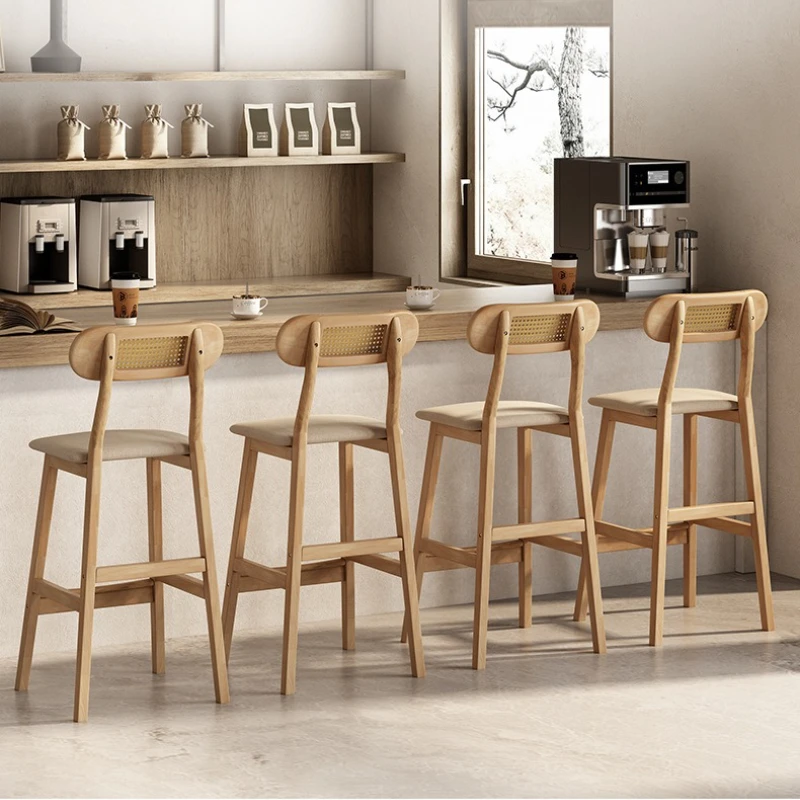 Nordic Wooden Bar Stool Woven Rattan Height Counter Chair for Kitchen Modern Dining Chair with Backrest Restaurant Furniture
Nordic Wooden Bar Stool Woven Rattan Height Counter Chair for Kitchen Modern Dining Chair with Backrest Restaurant Furniture