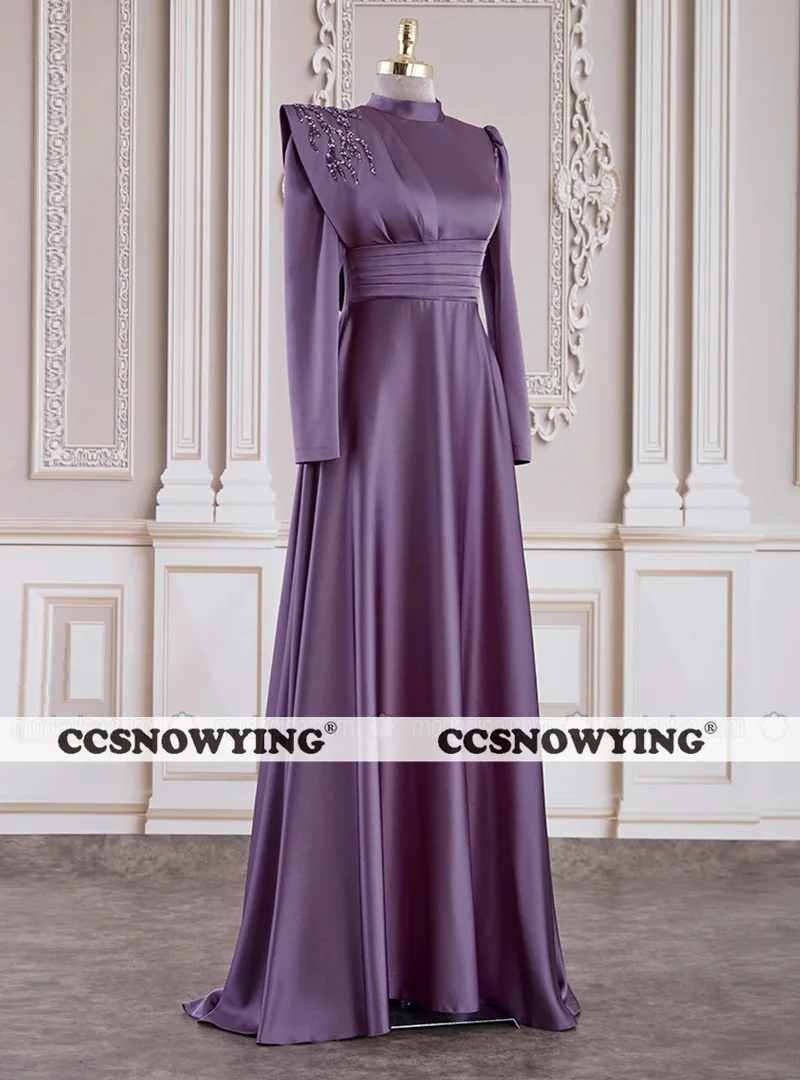 Satin Long Sleeve Muslim Evening Dresses Islamic Hijab Prom Formal Party Gown Women High Neck Arabic Dubai Robe De Soiree
Satin Long Sleeve Muslim Evening Dresses Islamic Hijab Prom Formal Party Gown Women High Neck Arabic Dubai Robe De Soiree