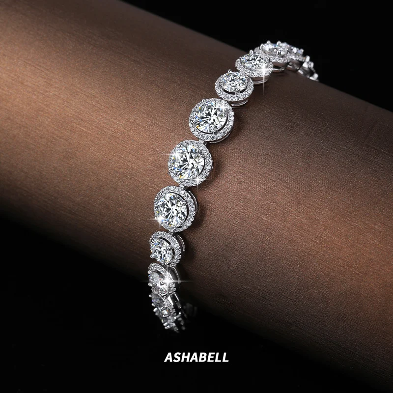 Wholesale S925 Sterling Silver Bright Gradient Bracelet All Around Inlaid VVS Moissanite for Men and Women Hip Hop Tennis Chain
Wholesale S925 Sterling Silver Bright Gradient Bracelet All Around Inlaid VVS Moissanite for Men and Women Hip Hop Tennis Chain