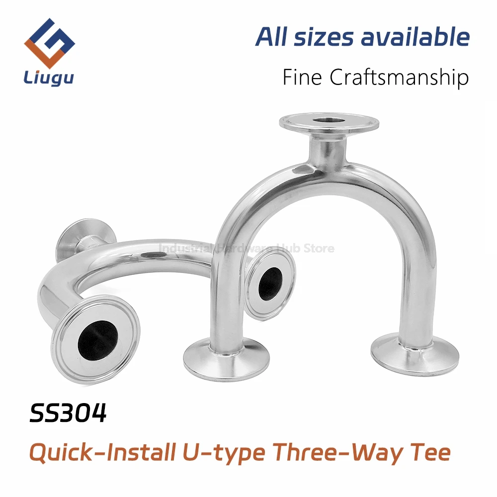 U Shaped Return Bend Tee 304 Stainless Steel Sanitary Tri Clamp, 19-51mm OD 3/4"- 2" Ferrule 3 Way Splitter for Homebrew Beer
U Shaped Return Bend Tee 304 Stainless Steel Sanitary Tri Clamp, 19-51mm OD 3/4"- 2" Ferrule 3 Way Splitter for Homebrew Beer