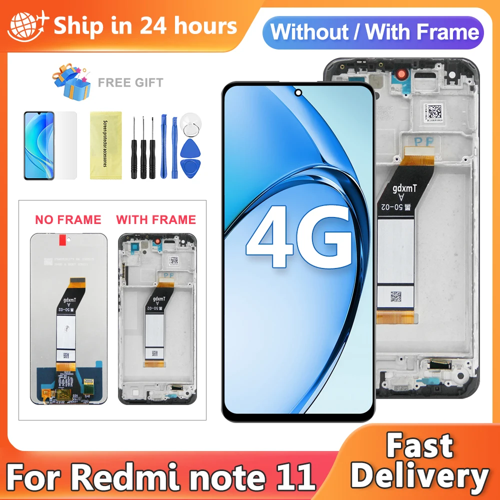 For Xiaomi Redmi Note 11 4G 21121119SC LCD Display Touch Screen Digitizer Assembly For redmi note11 4G Screen Replacement
For Xiaomi Redmi Note 11 4G 21121119SC LCD Display Touch Screen Digitizer Assembly For redmi note11 4G Screen Replacement