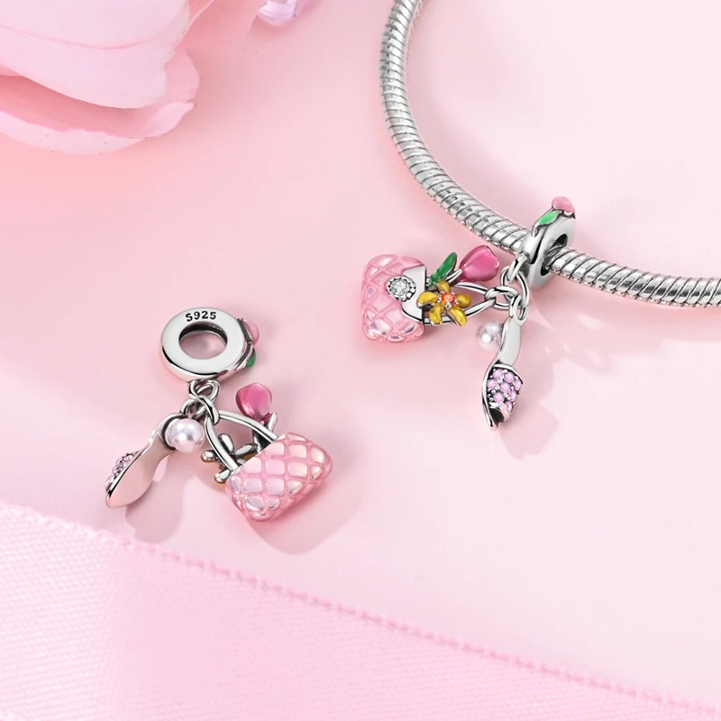 New 925 Sterling Silver Flower Handbag Charms Pendant Fit 3mm Original Bracelet DIY Women Exquisite Anniversary Jewelry Gifts
New 925 Sterling Silver Flower Handbag Charms Pendant Fit 3mm Original Bracelet DIY Women Exquisite Anniversary Jewelry Gifts