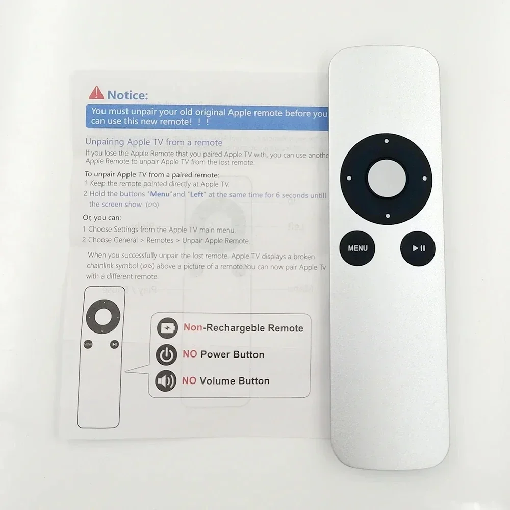 Suitable for Apple TV Remote Control A1427, A Smart Home TV Controller That Only Supports Infrared Function, Easy To Use
Suitable for Apple TV Remote Control A1427, A Smart Home TV Controller That Only Supports Infrared Function, Easy To Use