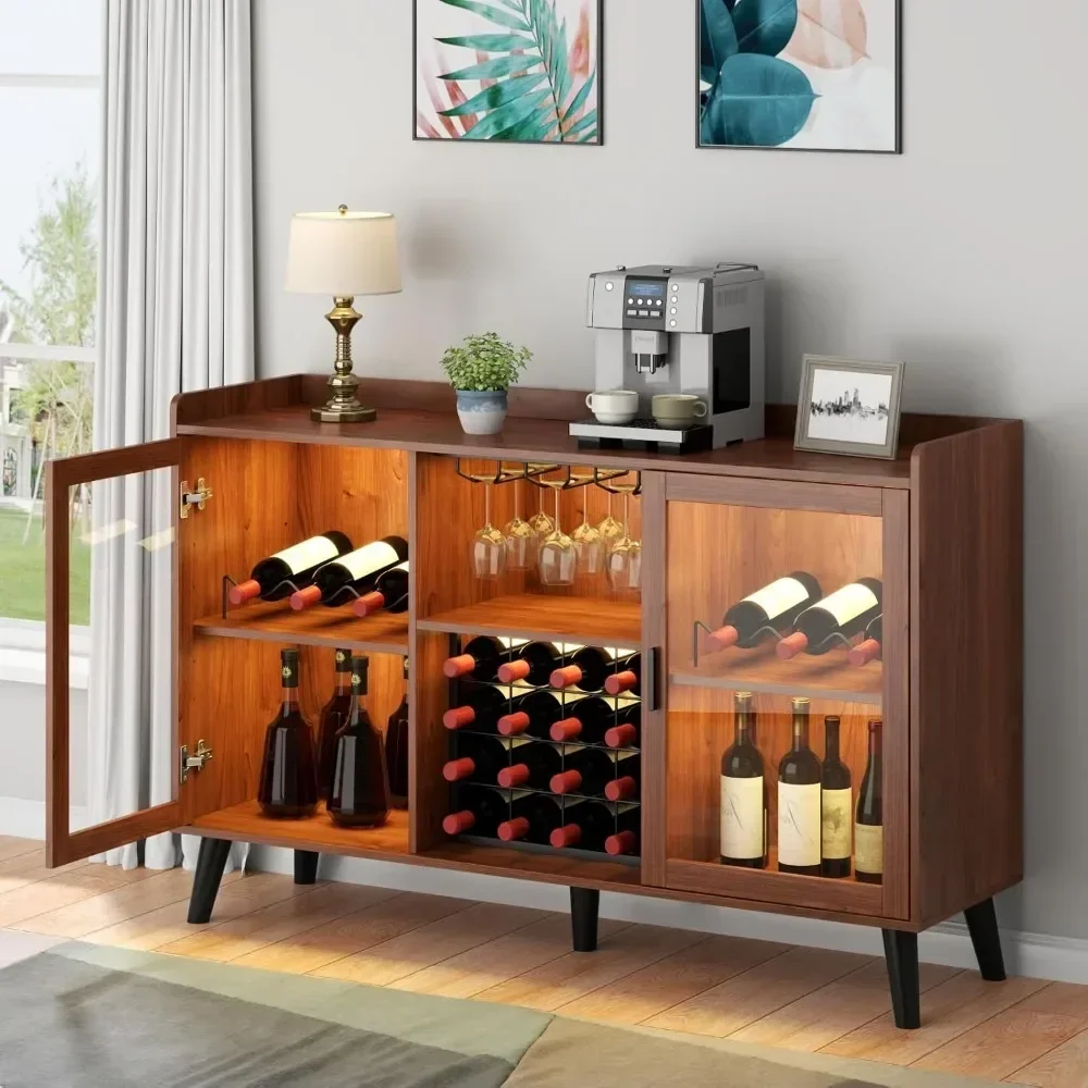 Wine Bar Cabinet with LED Light, Kitchen Buffet Sideboard, Home Coffee Cabinet with Wine Rack and Glass Holder
Wine Bar Cabinet with LED Light, Kitchen Buffet Sideboard, Home Coffee Cabinet with Wine Rack and Glass Holder