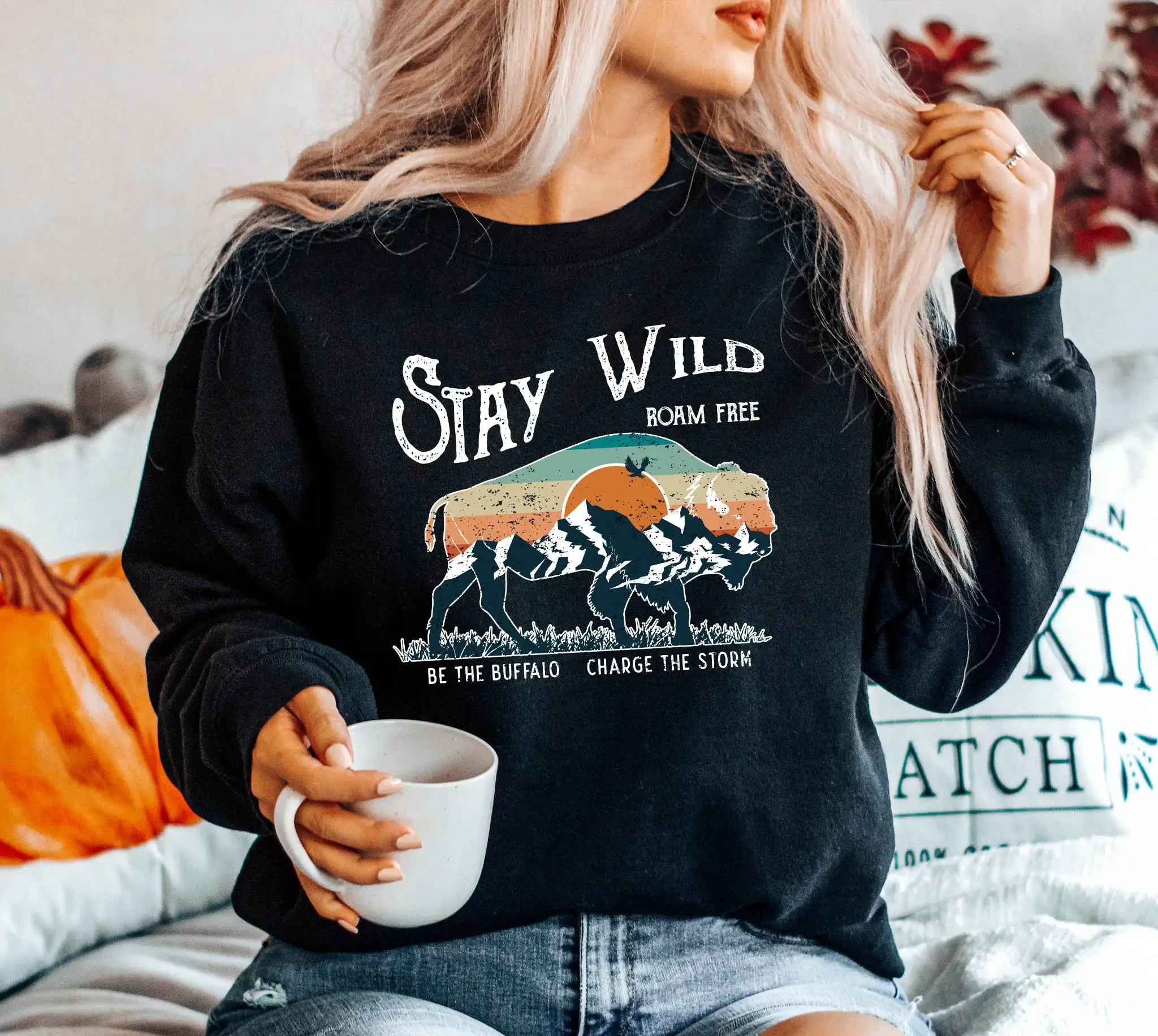 Толстовка с капюшоном Stay Wild Roam Free, мужские и женские толстовки с круглым вырезом, топы Y2k, осенне-зимний пуловер, женская одежда
Толстовка с капюшоном Stay Wild Roam Free, мужские и женские толстовки с круглым вырезом, топы Y2k, осенне-зимний пуловер, женская одежда