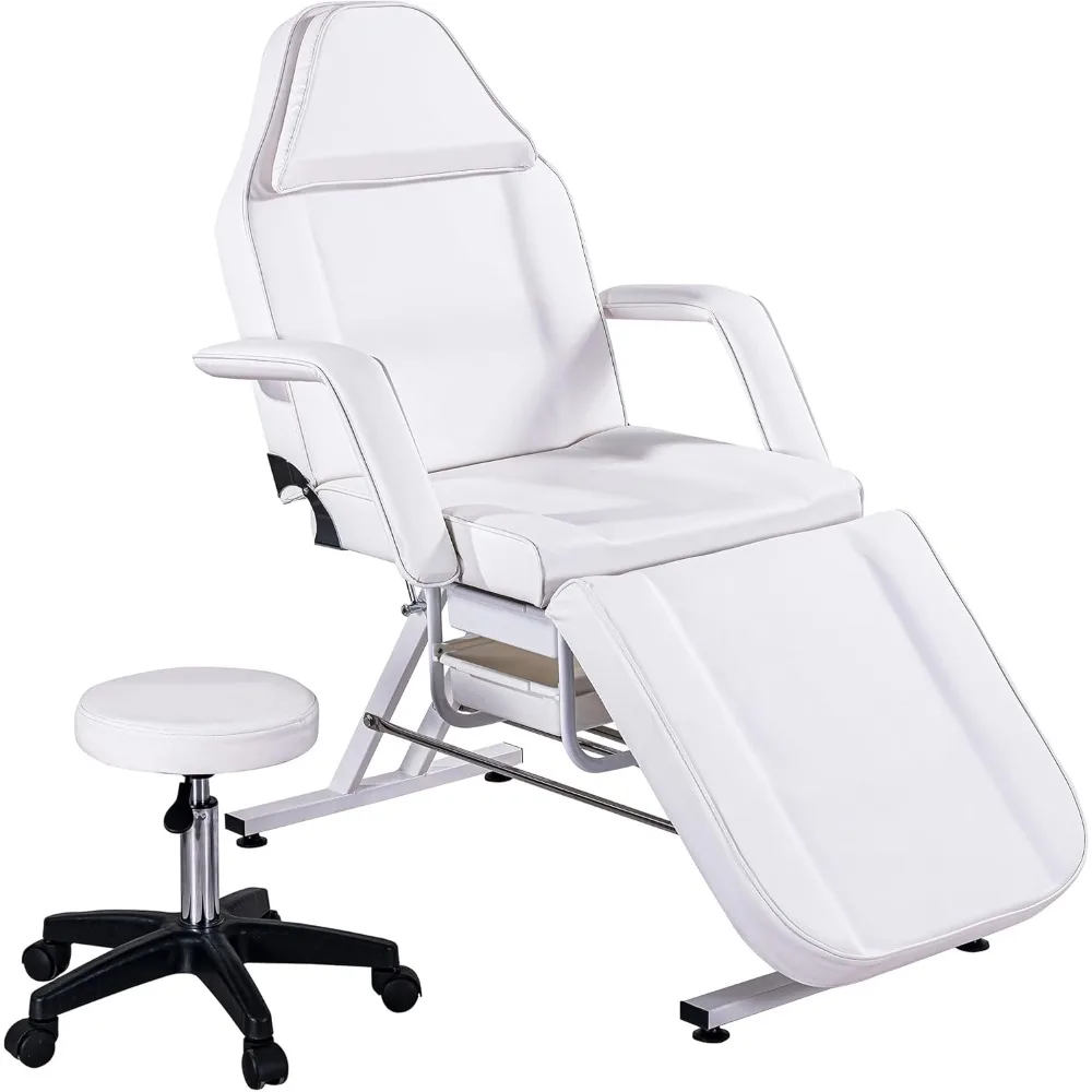 Massage Bed Tattoo Chair Massage Salon with Two Trays,Esthetician Table with Hydraulic Stool,Multi-Purpose 3-Section Facial Bed
Massage Bed Tattoo Chair Massage Salon with Two Trays,Esthetician Table with Hydraulic Stool,Multi-Purpose 3-Section Facial Bed