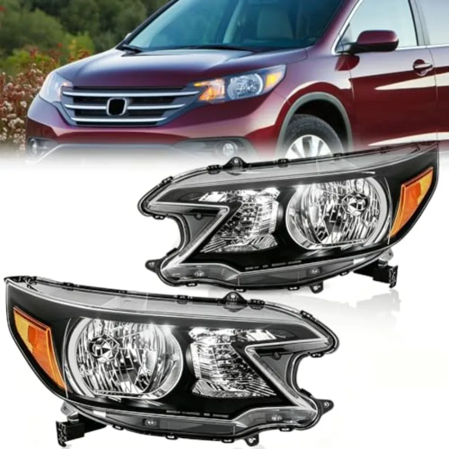 Headlight Assembly for 20122014 Honda CR-V: OE-style halogen headlamp with clear lens black housing amber reflectorleft driver
Headlight Assembly for 20122014 Honda CR-V: OE-style halogen headlamp with clear lens black housing amber reflectorleft driver