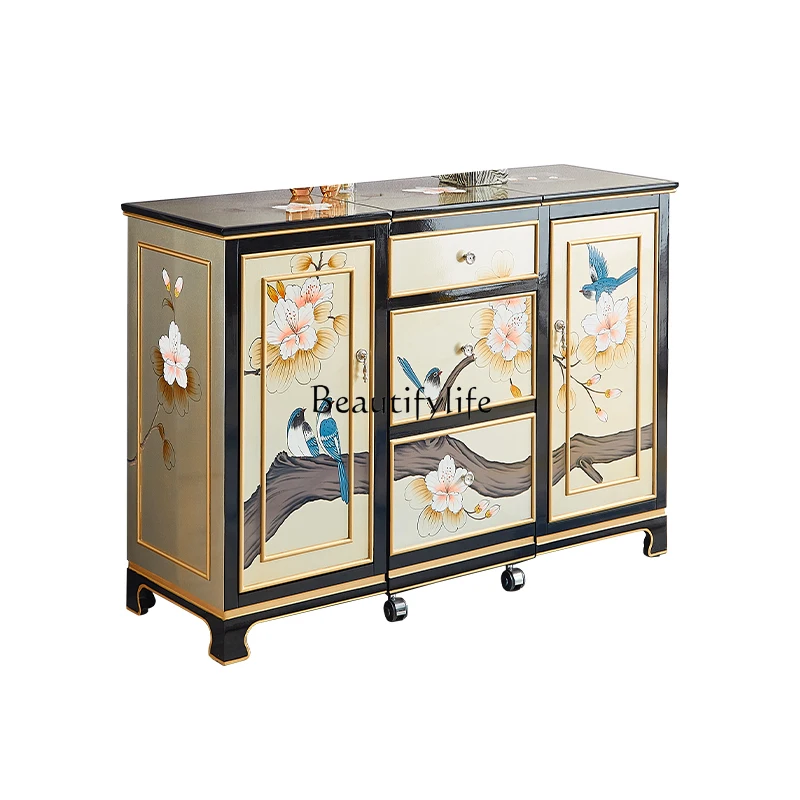 New Chinese dresser bedroom solid wood painted dressing table clamshell with mirror multi-functional storage cabinet
New Chinese dresser bedroom solid wood painted dressing table clamshell with mirror multi-functional storage cabinet