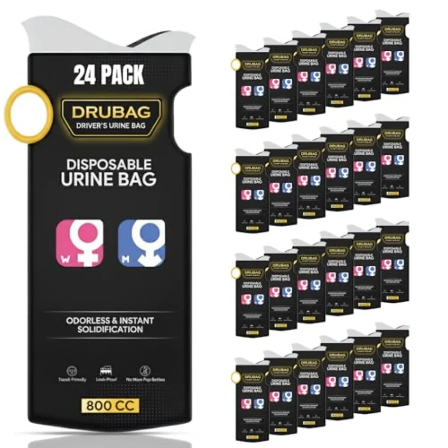 Driver's Disposable Urine Bag - 24 PCS - Instant Solidification Technology - Unisex - Large Size - Premium Leak-Proof Zipper De
Driver's Disposable Urine Bag - 24 PCS - Instant Solidification Technology - Unisex - Large Size - Premium Leak-Proof Zipper De