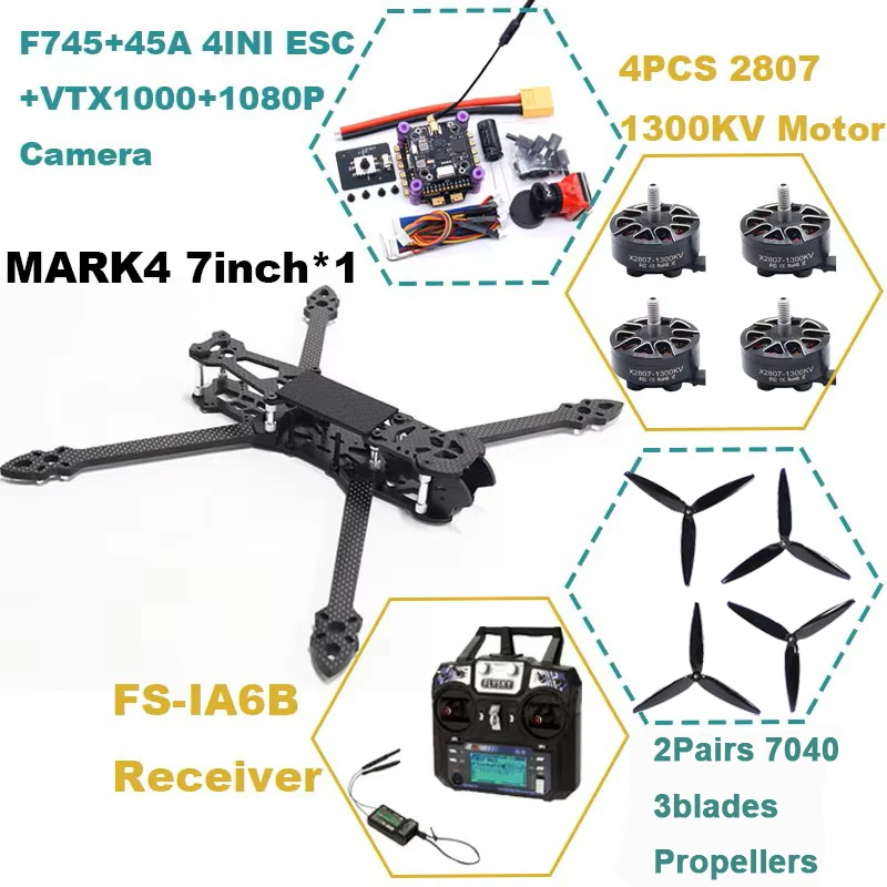 Rctosky MARK4 7inch F745 V2 Flight Control 45/60A 4INI ESC rack drone FPV carbon fiber PV Racing Drone Quadcopter Freestyle
Rctosky MARK4 7inch F745 V2 Flight Control 45/60A 4INI ESC rack drone FPV carbon fiber PV Racing Drone Quadcopter Freestyle
