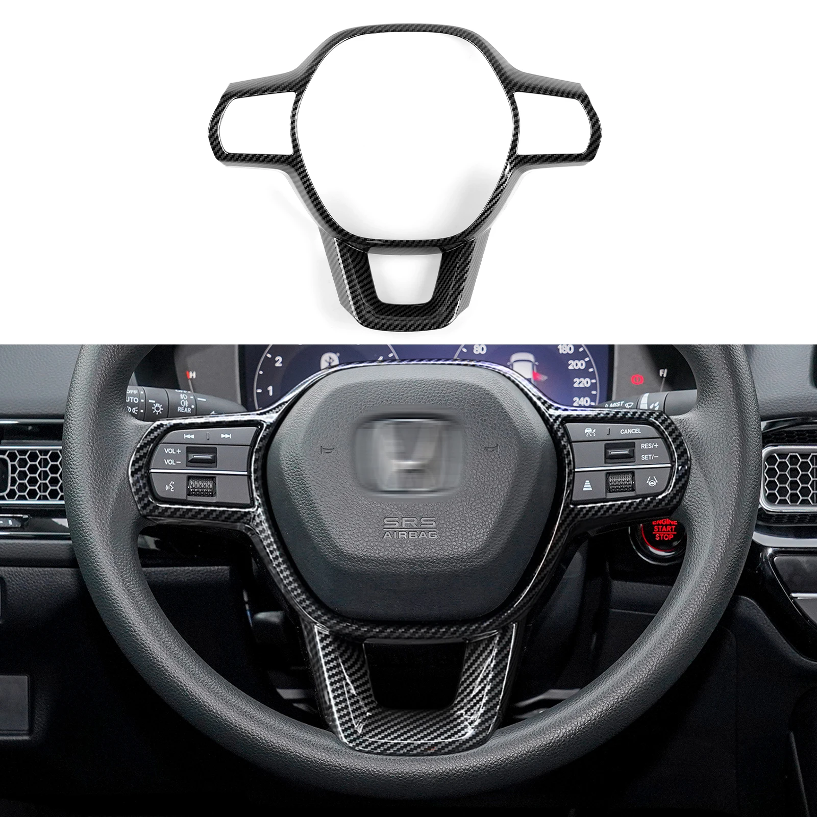 For 2022 2023 2024 2025 Honda Civic 11th Gen Accessories Car Steering Wheel Cover Trim Frame ABS Carbon Fiber Interior Stickers
For 2022 2023 2024 2025 Honda Civic 11th Gen Accessories Car Steering Wheel Cover Trim Frame ABS Carbon Fiber Interior Stickers