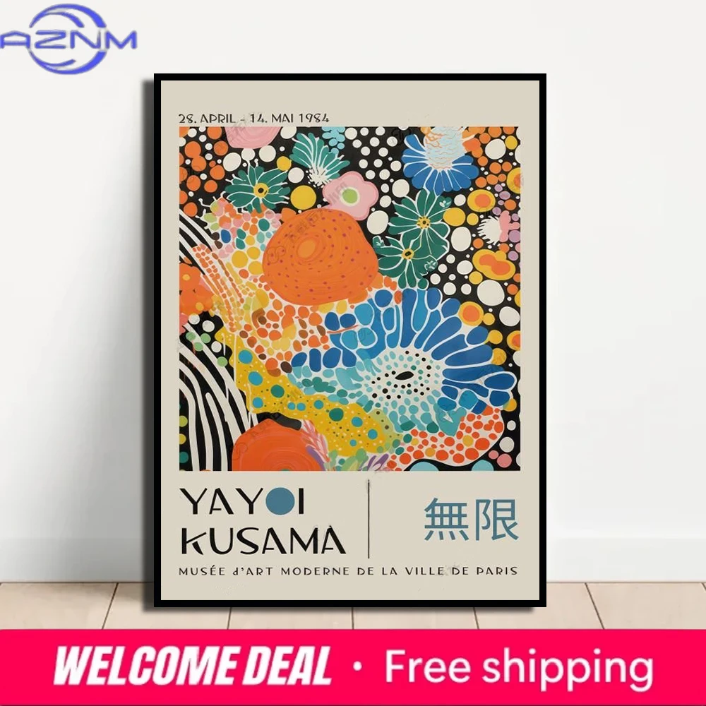 AZNM Yayoi Kusama Infinity Dots Canvas Wall Art, Single Unframed Print, Colorful Floral Polka Dot Exhibition Poster For Modern H
AZNM Yayoi Kusama Infinity Dots Canvas Wall Art, Single Unframed Print, Colorful Floral Polka Dot Exhibition Poster For Modern H