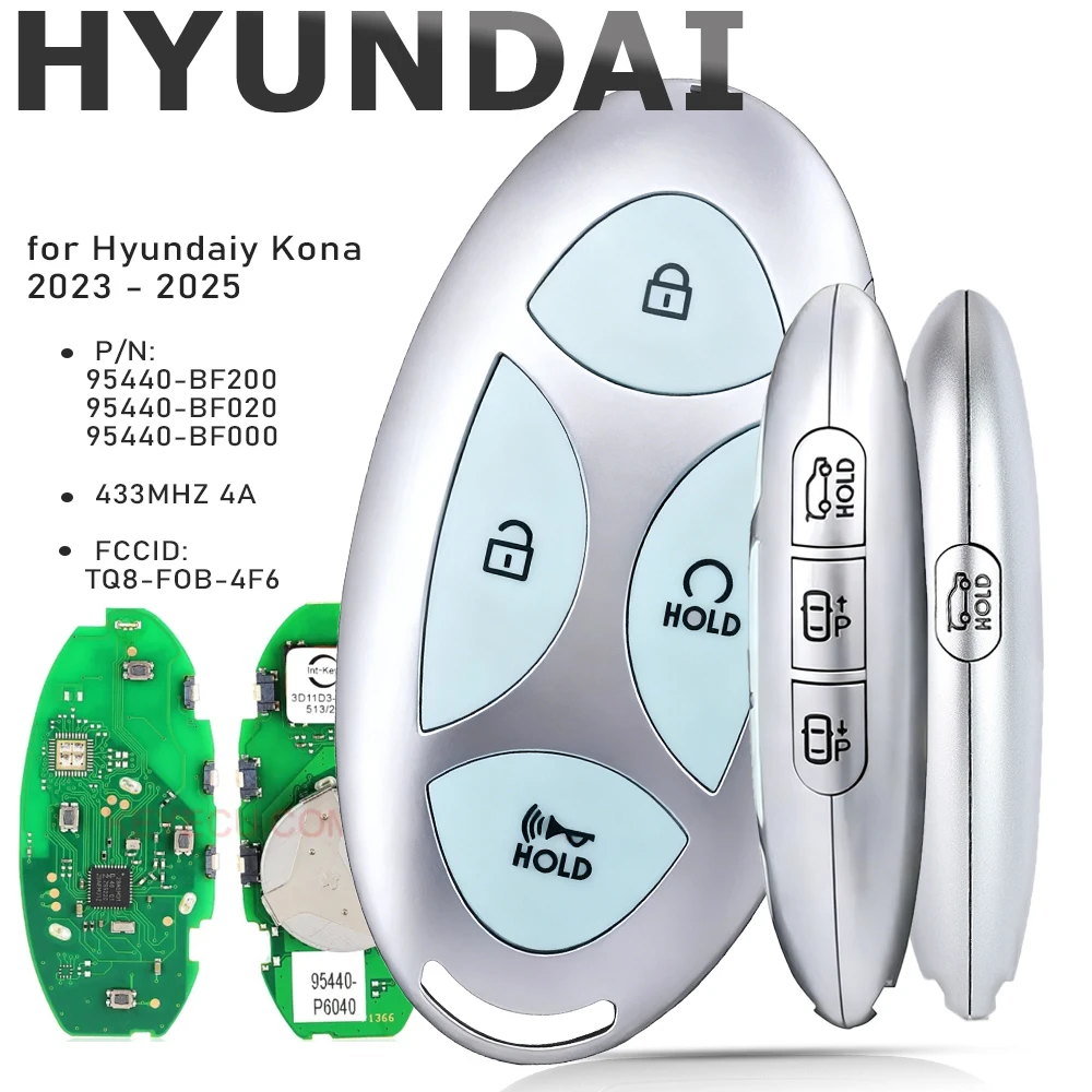 KEYECU 95440-BF000, 95440-BF020, 95440-BF200 FCCID:TQ8-FOB-4F6 433M 4A Умный дистанционный брелок для Hyundaiy Kona 2023 2024 2025
KEYECU 95440-BF000, 95440-BF020, 95440-BF200 FCCID:TQ8-FOB-4F6 433M 4A Умный дистанционный брелок для Hyundaiy Kona 2023 2024 2025