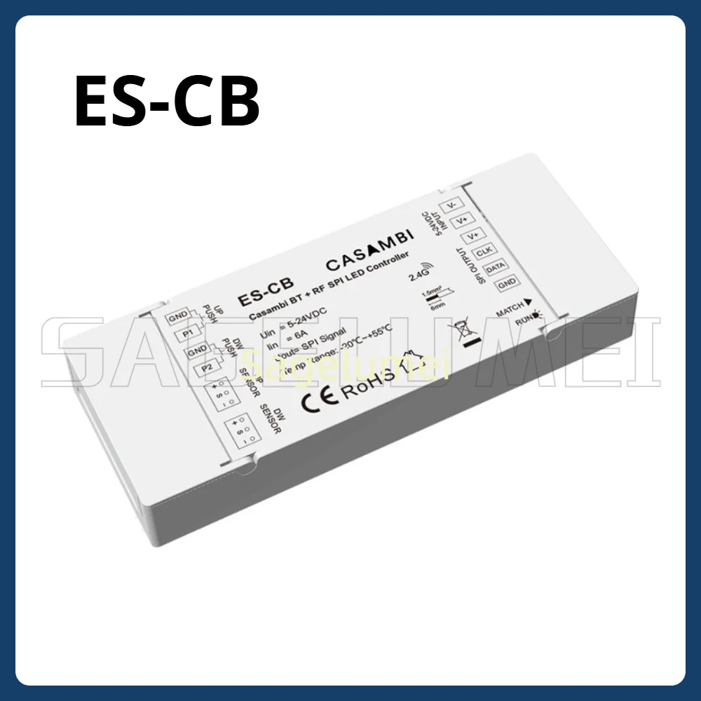 5-24VDC Casambi Bluetooth + RF SPI LED Controller ES-CB Dual sensor dual push switch for White/RGBW/RGBCCT SPI LED light strips
5-24VDC Casambi Bluetooth + RF SPI LED Controller ES-CB Dual sensor dual push switch for White/RGBW/RGBCCT SPI LED light strips