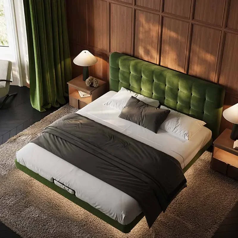 High End Double Bed Headboard Wood Italian Floor King Double Bed Modern Luxury Sleeping Cama Matrimonio Bedroom Furniture
High End Double Bed Headboard Wood Italian Floor King Double Bed Modern Luxury Sleeping Cama Matrimonio Bedroom Furniture