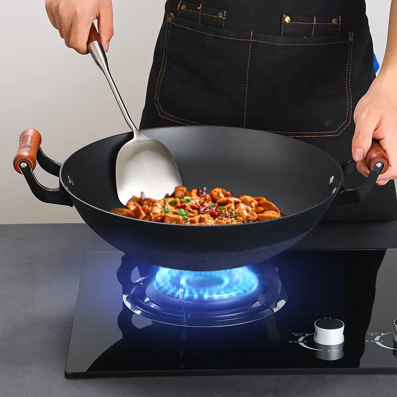 Cast Iron Wok No Coating Double Ear Round Bottom Gas Cooktop Non Stick Rust Resistant Wear Proof Even Heating for Daily
Cast Iron Wok No Coating Double Ear Round Bottom Gas Cooktop Non Stick Rust Resistant Wear Proof Even Heating for Daily