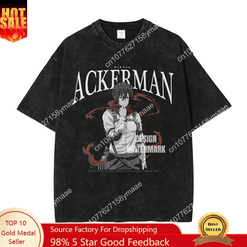 Ackerman Mikasa T Shirts Vintage Washed Anime A-Attack on T-Titan T-shirt Y2K Streetwear Manga Shingeki no Kyojin Tops Tees Man
Ackerman Mikasa T Shirts Vintage Washed Anime A-Attack on T-Titan T-shirt Y2K Streetwear Manga Shingeki no Kyojin Tops Tees Man