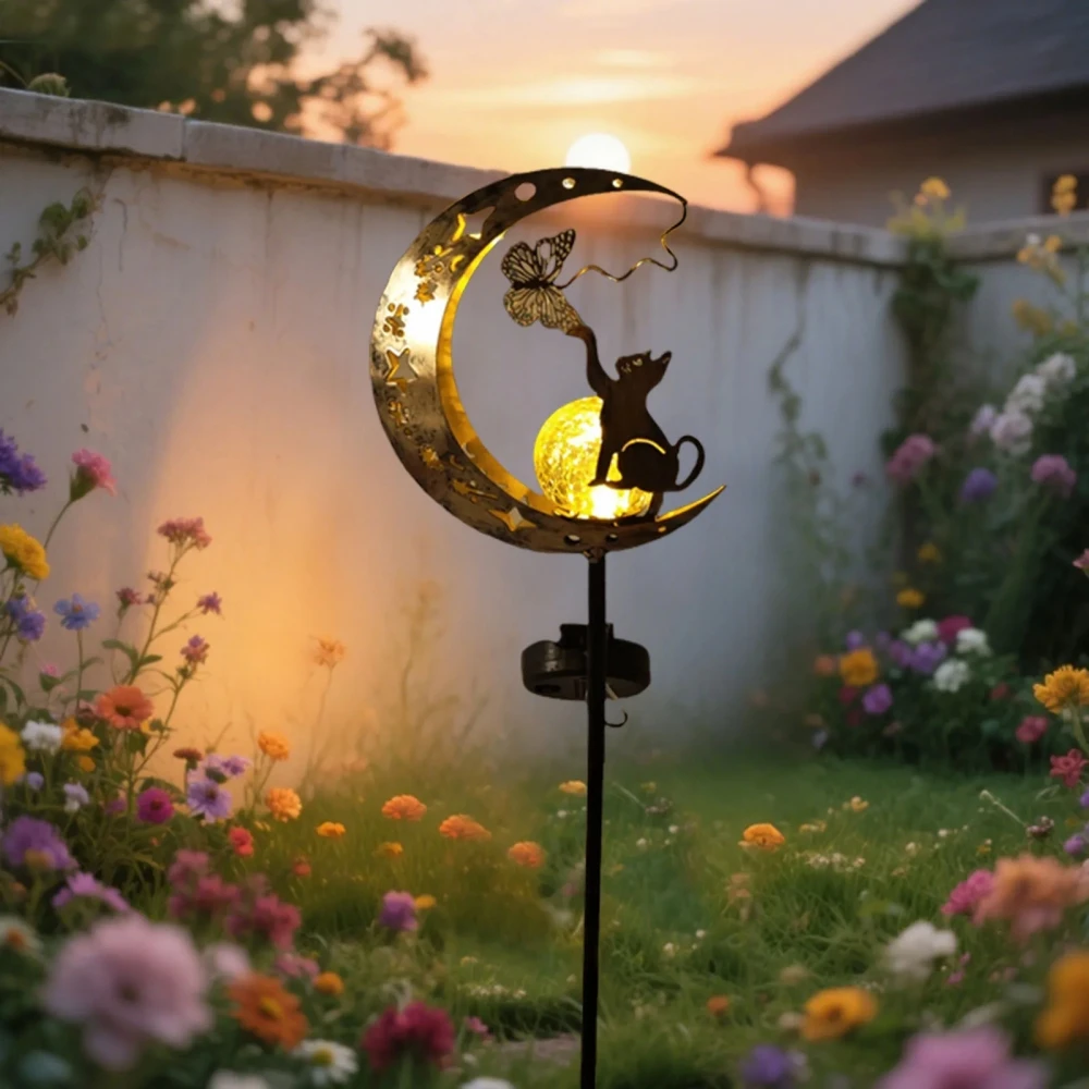 Solar Cat Moon Shaped Iron Lamp Outdoor Garden Decorative Lighting Automatic Sensor Solar Powered Outside Backyard Lights
Solar Cat Moon Shaped Iron Lamp Outdoor Garden Decorative Lighting Automatic Sensor Solar Powered Outside Backyard Lights
