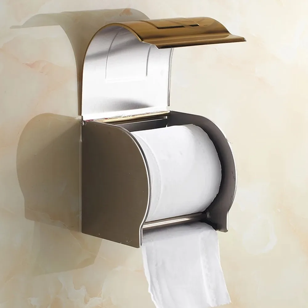 Stainless Steel Toilet Paper Holder Gold Wall Mounted Roll Paper Rack with Cover Cat Dog Proof Roll Paper Dispenser
Stainless Steel Toilet Paper Holder Gold Wall Mounted Roll Paper Rack with Cover Cat Dog Proof Roll Paper Dispenser