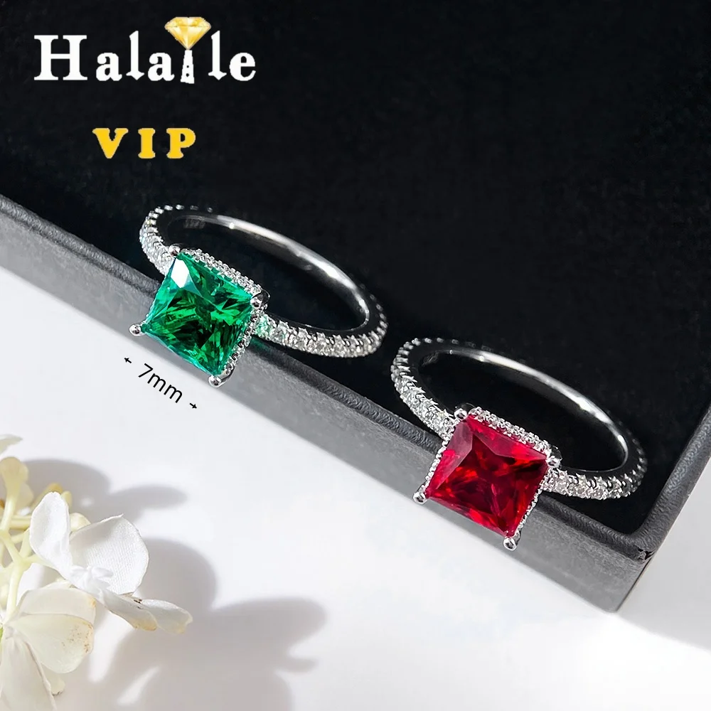 Halaile 7*7mm 2.6ct Lab-Grown Colombian emerald And Moissanite Rings S925 Silver Women Fine Jewelry Dainty Elegant Gift
Halaile 7*7mm 2.6ct Lab-Grown Colombian emerald And Moissanite Rings S925 Silver Women Fine Jewelry Dainty Elegant Gift