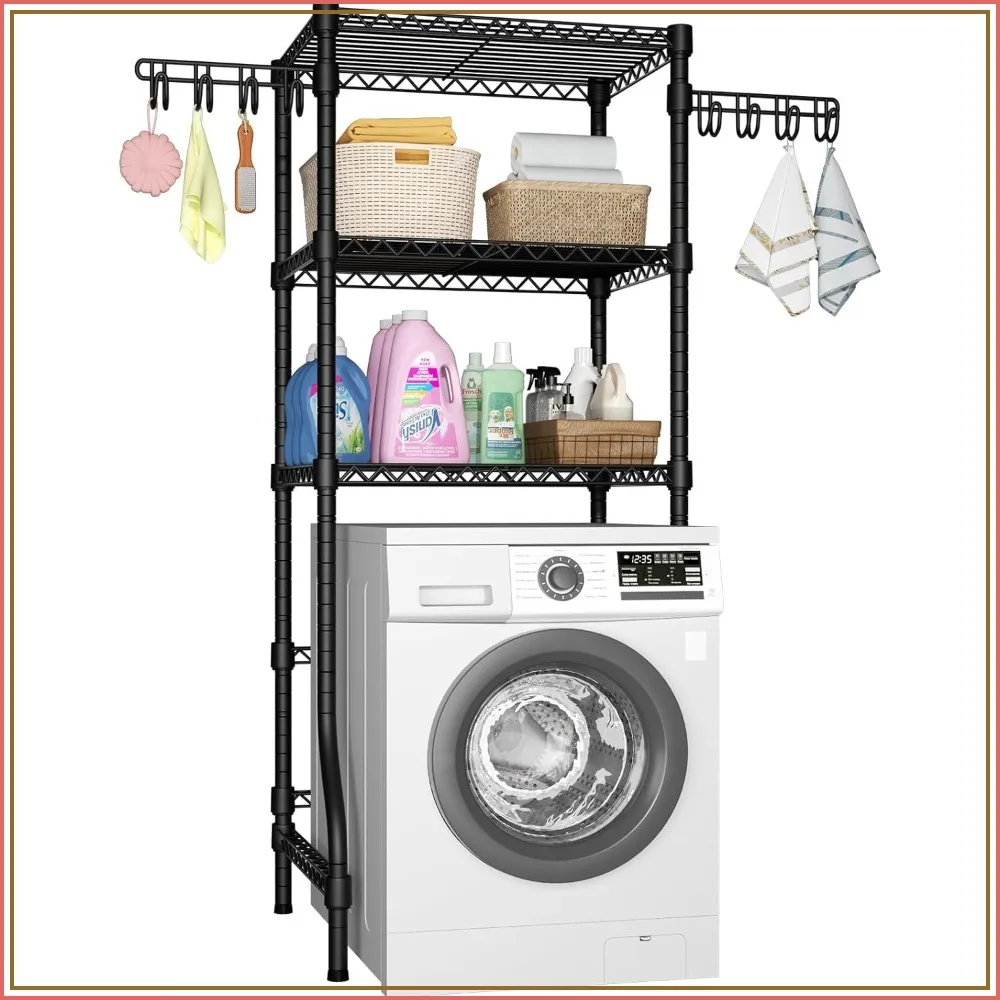Over Washer Dryer Storage Shelf, Laundry Room Organizer, 29.5"W x 17.3"D x 76.2"H, Fits Machines up to 27.1" Wide, Holds 304 lbs
Over Washer Dryer Storage Shelf, Laundry Room Organizer, 29.5"W x 17.3"D x 76.2"H, Fits Machines up to 27.1" Wide, Holds 304 lbs