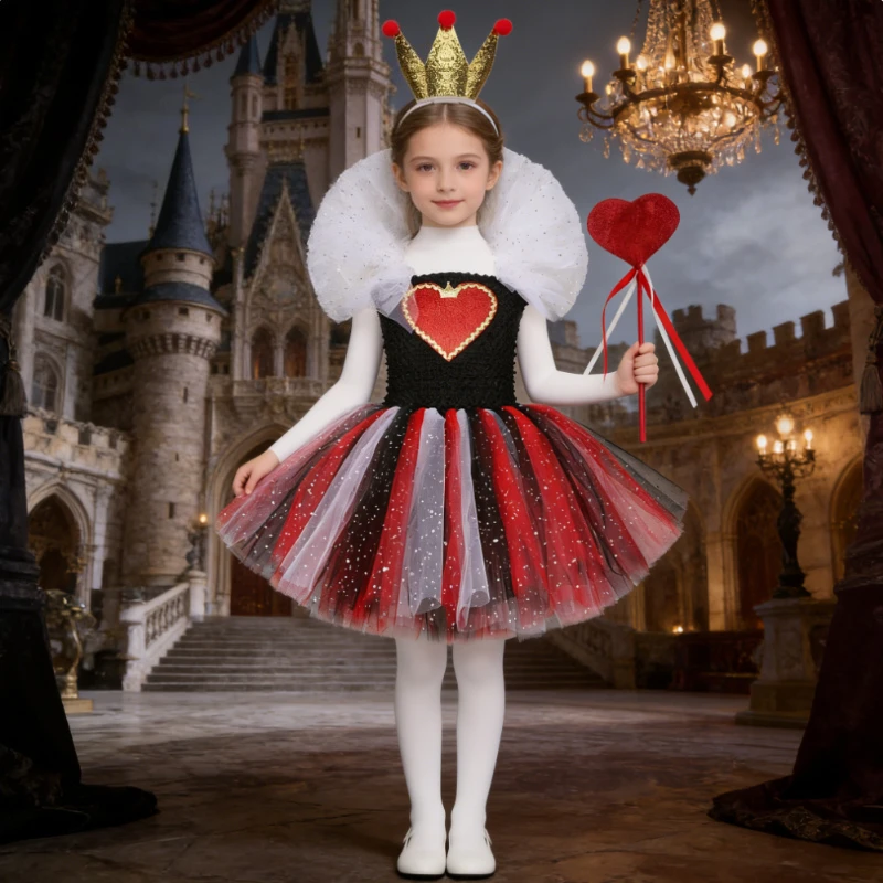 Twinkle Red Queen of Hearts Costumes for Girls Girl Devil Witch Outfit with Crown Wand for Kids Sparkly Halloween Tutu Dress
Twinkle Red Queen of Hearts Costumes for Girls Girl Devil Witch Outfit with Crown Wand for Kids Sparkly Halloween Tutu Dress