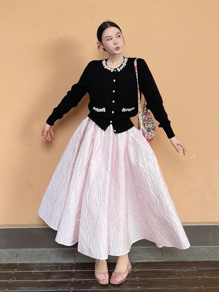 Early Autumn Fashion Set Large Size Knitted Cardigan And Pink Skirt Glittering Women's Clothing Comfortable Breathable L...
Early Autumn Fashion Set Large Size Knitted Cardigan And Pink Skirt Glittering Women's Clothing Comfortable Breathable L...