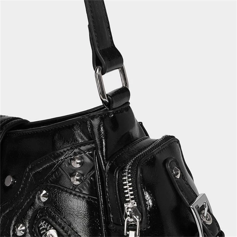 652F Retro Armpit Bag for Women Girl Rivets Commuting Bag Multi-Pockets Shoulder Bag PU Leather Crossbody Bag Underarm Bag
652F Retro Armpit Bag for Women Girl Rivets Commuting Bag Multi-Pockets Shoulder Bag PU Leather Crossbody Bag Underarm Bag