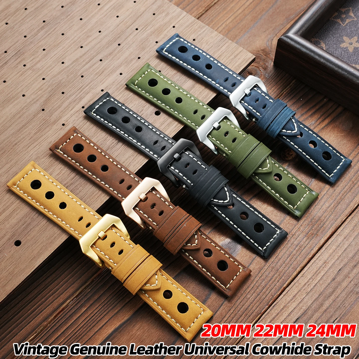Vintage Genuine Leather Universal Cowhide Strap For Panerai seiko Hamilton Tissot 20mm 22mm 24mm men's watchband Belt Pin Buckle
Vintage Genuine Leather Universal Cowhide Strap For Panerai seiko Hamilton Tissot 20mm 22mm 24mm men's watchband Belt Pin Buckle