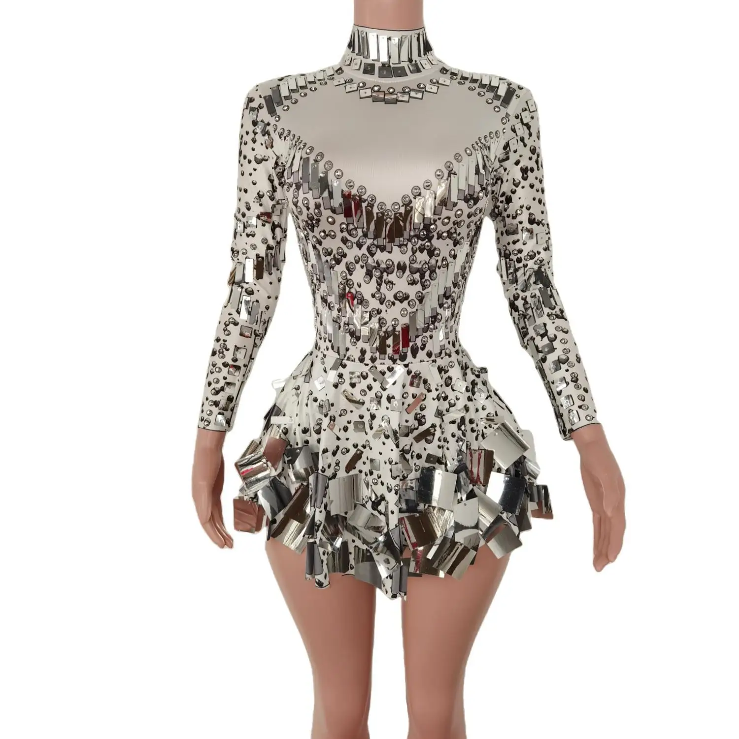 Shining Mirrors White Short Dress Sexy Women Birthday Club Party Dress Singer Show Stage Wear Performance Costume
Shining Mirrors White Short Dress Sexy Women Birthday Club Party Dress Singer Show Stage Wear Performance Costume