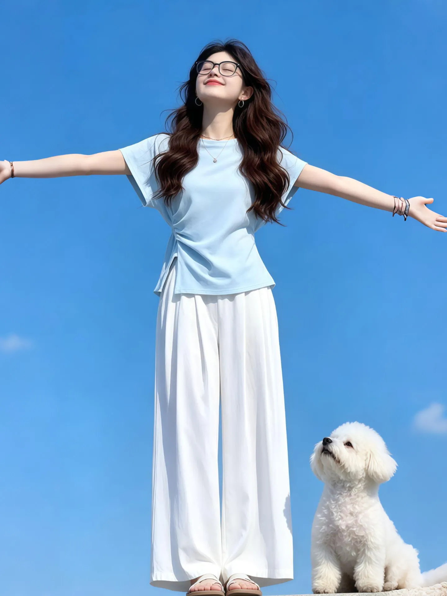 Fashionable Korean Style Women's Summer Outfit Waist-Cinching Top And Pants Two-Piece Set Elegant And Pure Long Sleeve T-Shirt
Fashionable Korean Style Women's Summer Outfit Waist-Cinching Top And Pants Two-Piece Set Elegant And Pure Long Sleeve T-Shirt