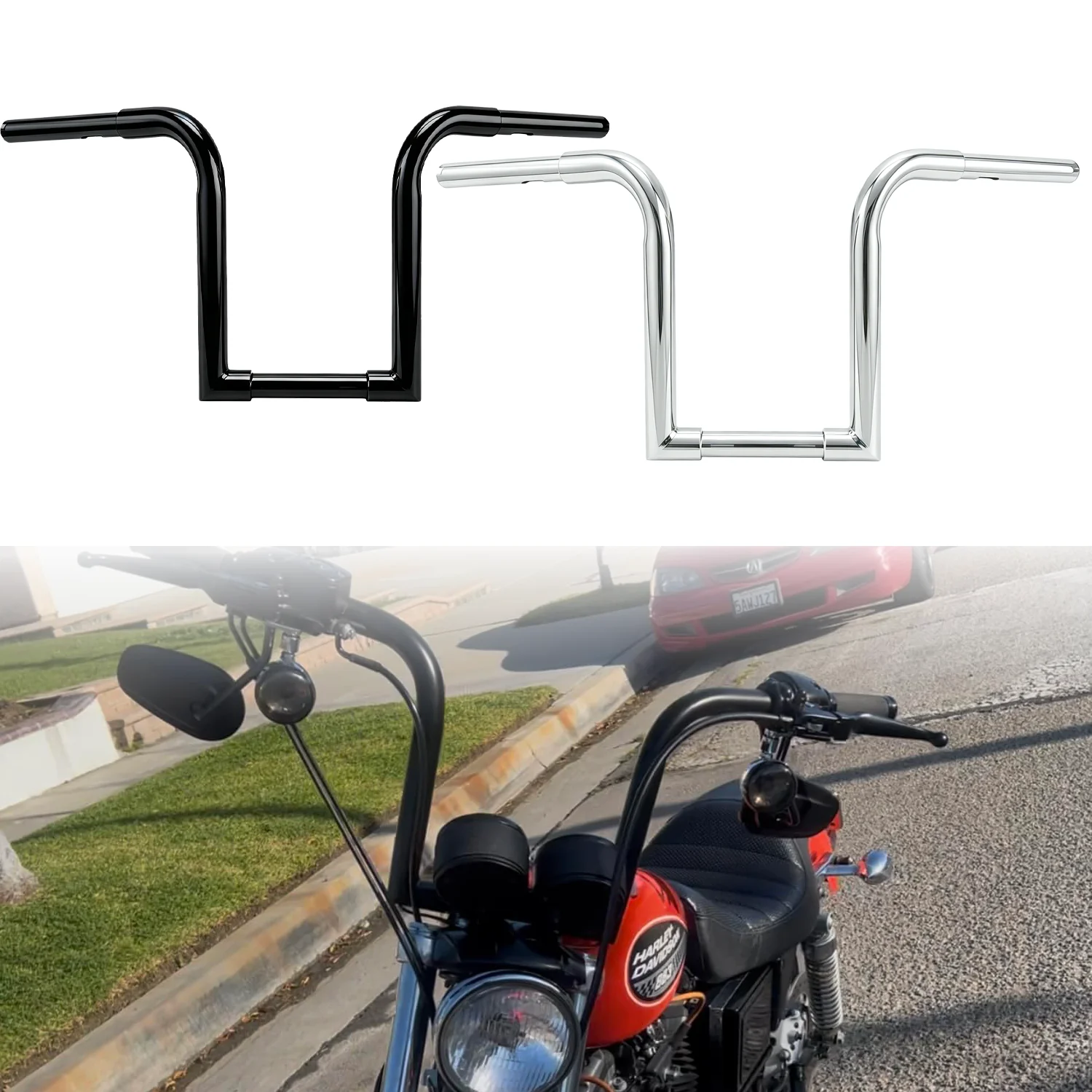 1-1/4" Fat Ape Hanger Handlebars, Throttle By Wire Compatible|Fits Harley Sportster XL 883 1200, Softail, Dyna & Custom Cruiser
1-1/4" Fat Ape Hanger Handlebars, Throttle By Wire Compatible|Fits Harley Sportster XL 883 1200, Softail, Dyna & Custom Cruiser