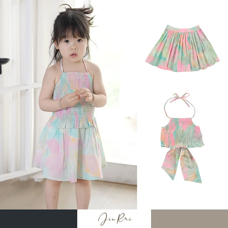 Юбка BEBE 2025SS, новый летний комплект платьев для девочек, дорожное цветное платье с принтом тай-дай для маленьких девочек, полуюбка
Юбка BEBE 2025SS, новый летний комплект платьев для девочек, дорожное цветное платье с принтом тай-дай для маленьких девочек, полуюбка