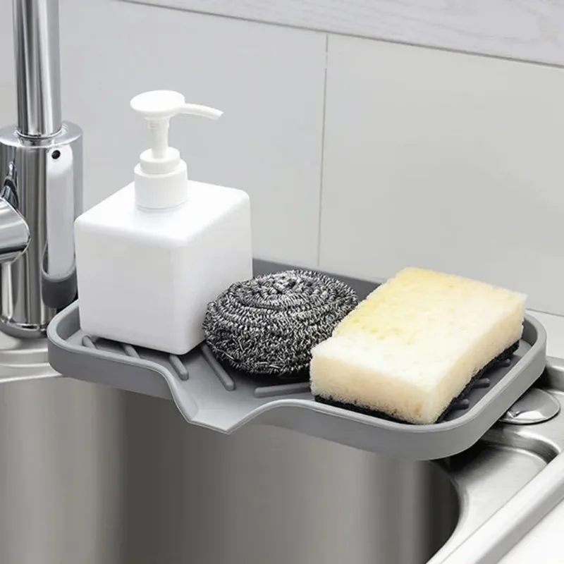 New Sink Scrubber Brush Soap Storage Rack Kitchen Organizer Sink Silicone Tray with Drain Soap Sponge Storage Holder Countertop
New Sink Scrubber Brush Soap Storage Rack Kitchen Organizer Sink Silicone Tray with Drain Soap Sponge Storage Holder Countertop