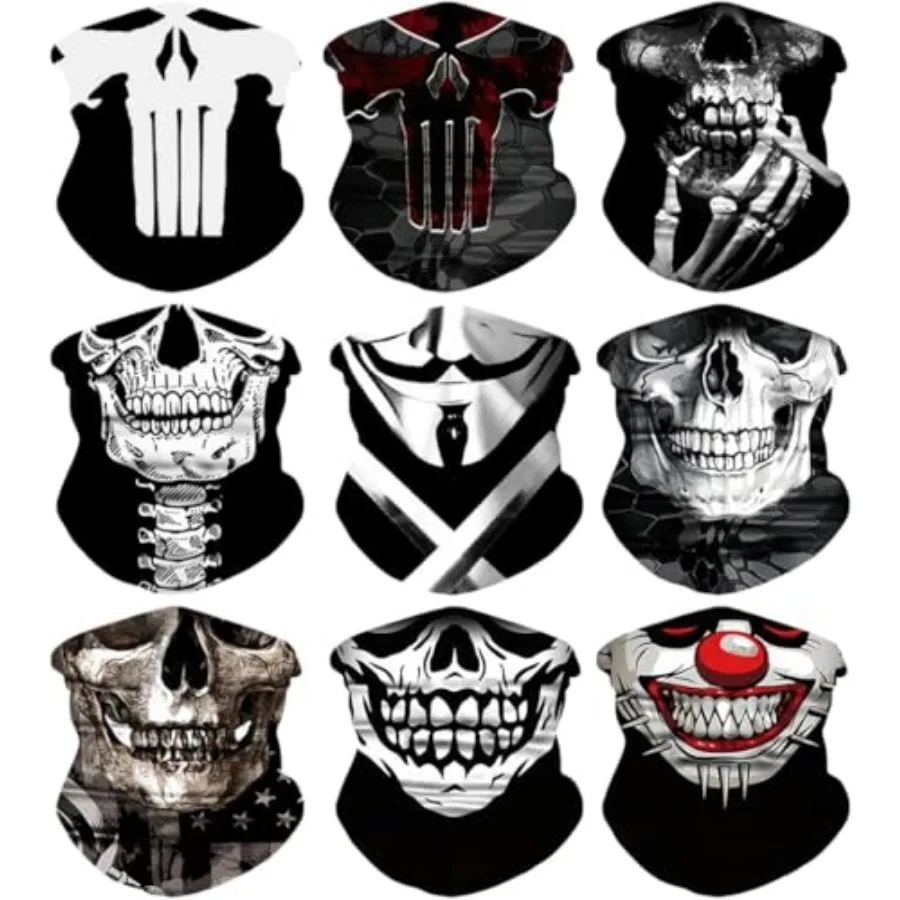 9 Pcs Neck Gaiter Face Mask Men Women Sun UV Protection Seamless Skull Bandanas Seamless Bandana Rave Face Cover Scarf Mask
9 Pcs Neck Gaiter Face Mask Men Women Sun UV Protection Seamless Skull Bandanas Seamless Bandana Rave Face Cover Scarf Mask