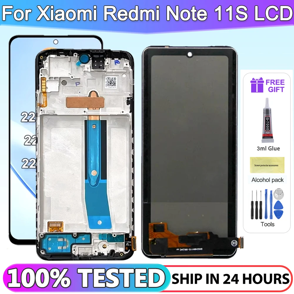 6.43“ For Xiaomi Redmi Note 11S 2201117SG LCD Display with frame Touch Digiziter Assembly For Redmi Note 11 Screen Replacement
6.43“ For Xiaomi Redmi Note 11S 2201117SG LCD Display with frame Touch Digiziter Assembly For Redmi Note 11 Screen Replacement