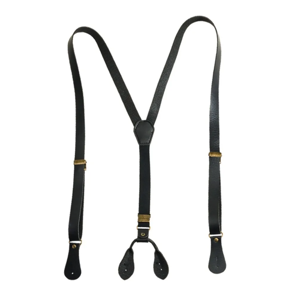 Casual Y-Type Suspenders for Men Retro Anti-slip Buttoned Suspenders British Style Suit Accessories PU Leather Suspenders Suit
Casual Y-Type Suspenders for Men Retro Anti-slip Buttoned Suspenders British Style Suit Accessories PU Leather Suspenders Suit