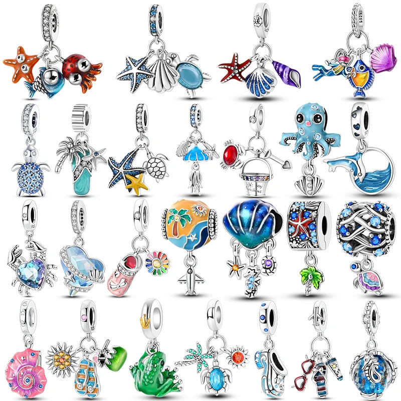 Charms Original 925 Sterling Silver Crab Ocean Turtle Beach Shell Beads Fit Bracelet Pendant Diy For Woman Fine Jewelry Summer
Charms Original 925 Sterling Silver Crab Ocean Turtle Beach Shell Beads Fit Bracelet Pendant Diy For Woman Fine Jewelry Summer