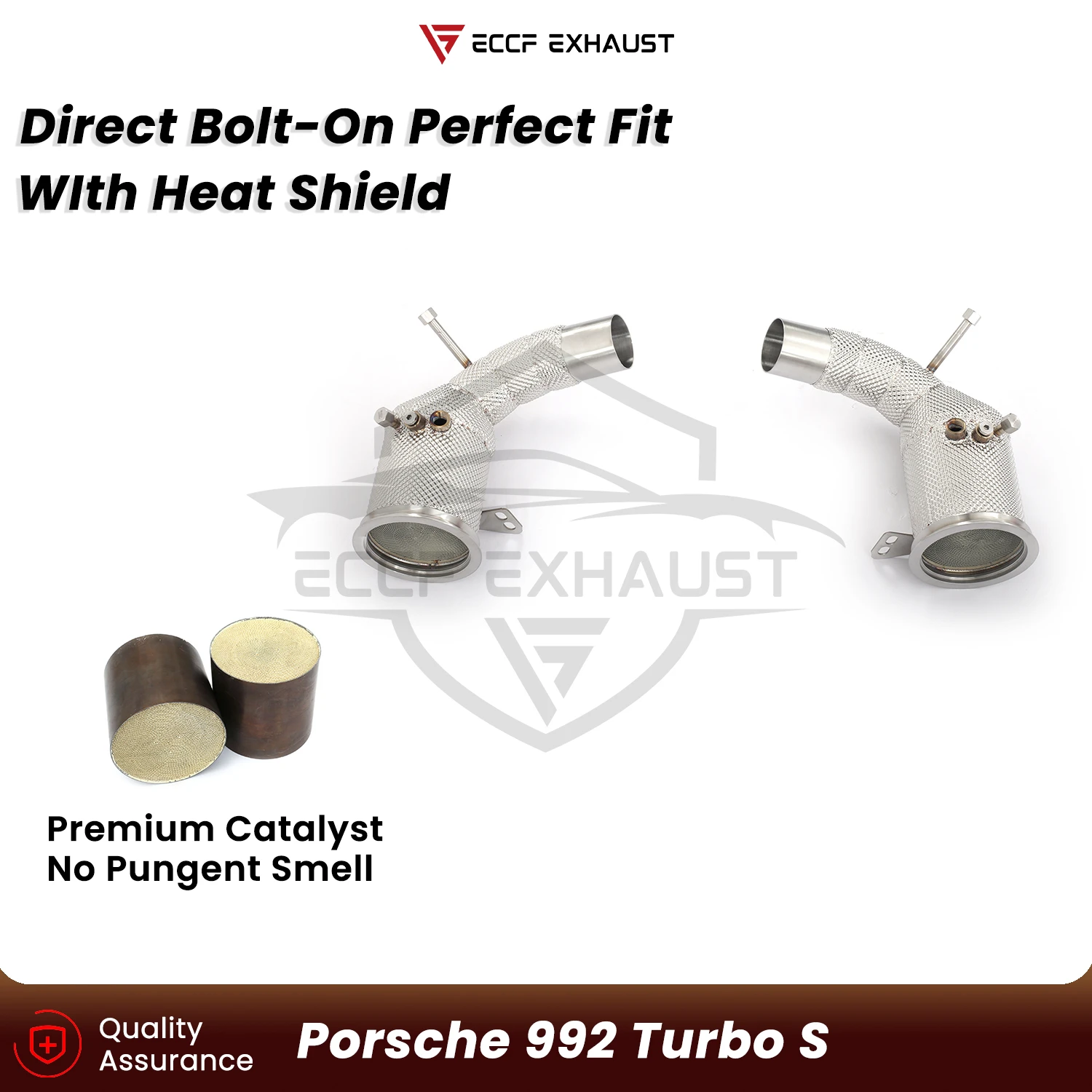 ECCF Sporty Downpipe With Heat Shield For Porsche 992 Turbo S Aggressive Sound Upgrade Performance Easy Installation
ECCF Sporty Downpipe With Heat Shield For Porsche 992 Turbo S Aggressive Sound Upgrade Performance Easy Installation