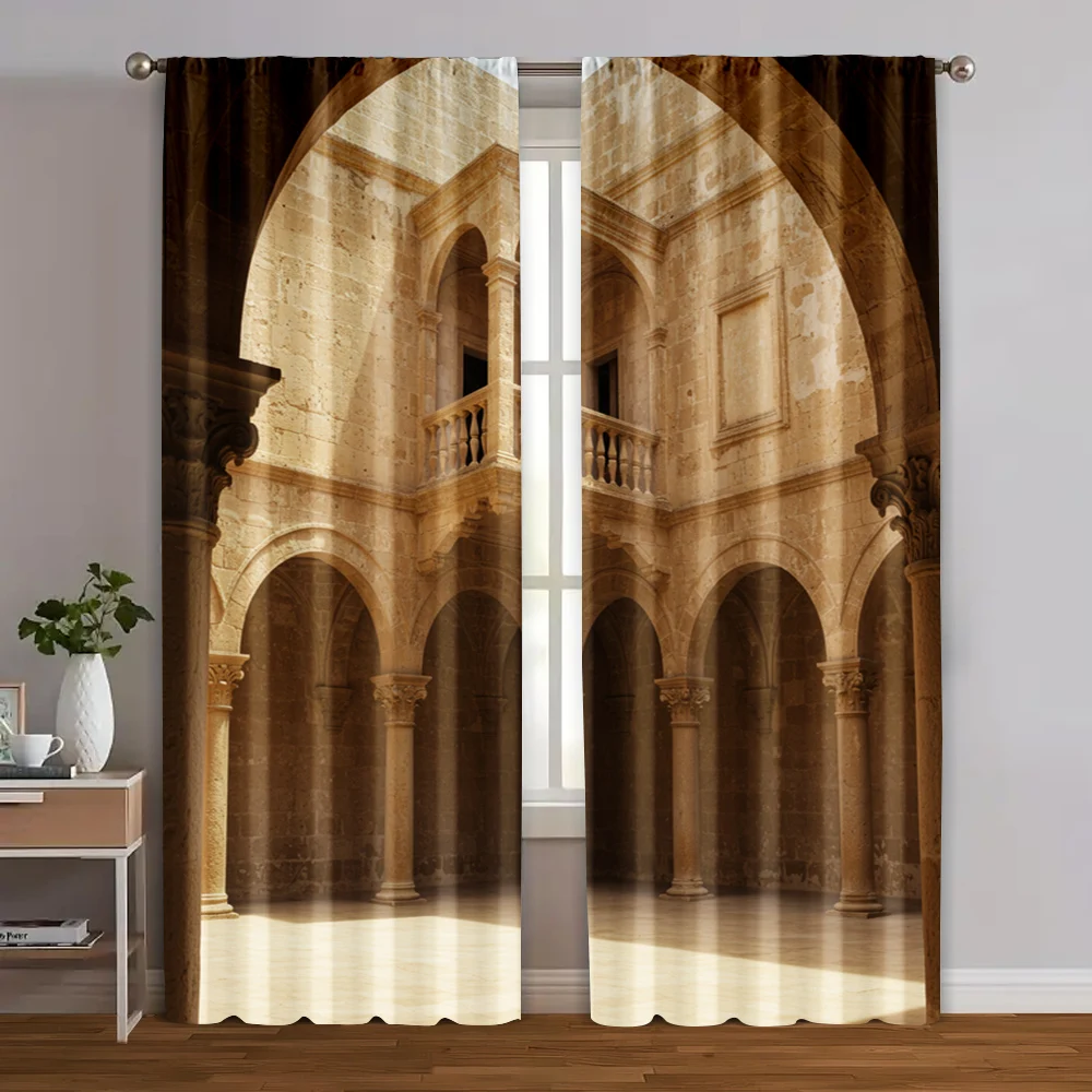 2pc, Curtains Vintage Stone Arch Durable 100% Polyester Fabric,Without Electricity Festive Backdrops for Holiday Decorations
2pc, Curtains Vintage Stone Arch Durable 100% Polyester Fabric,Without Electricity Festive Backdrops for Holiday Decorations