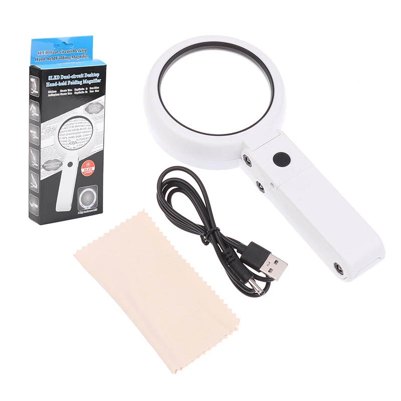 Handheld Magnifying Glass with LED Lights Portable Foldable Desktop Magnifying Glass for Newspaper Reading Magnifier Repair Tool
Handheld Magnifying Glass with LED Lights Portable Foldable Desktop Magnifying Glass for Newspaper Reading Magnifier Repair Tool