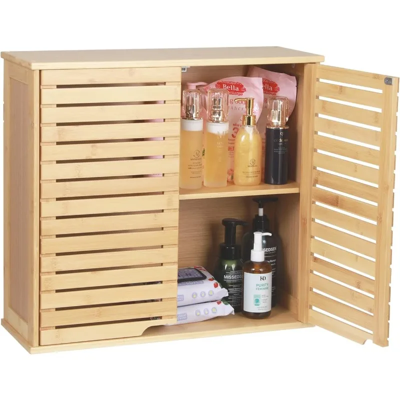 Bathroom Cabinet Wall Mounted, Over-The-Toilet Storage Organizer,Bamboo 2 Tier Medicine Cabinet with Adjustable Shelf
Bathroom Cabinet Wall Mounted, Over-The-Toilet Storage Organizer,Bamboo 2 Tier Medicine Cabinet with Adjustable Shelf