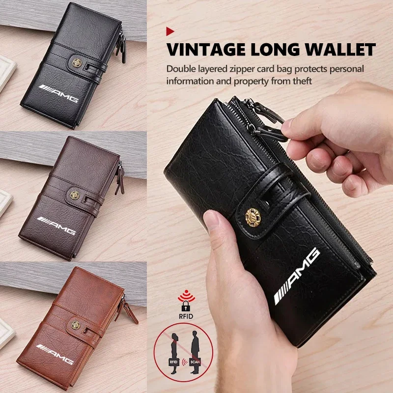 Leather Men Wallet Zipper Long Credit Card Holder Coin Purses For Mercedes Benz AMG C180 C300 W124 W176 W177 C200 C260 GLC CLE
Leather Men Wallet Zipper Long Credit Card Holder Coin Purses For Mercedes Benz AMG C180 C300 W124 W176 W177 C200 C260 GLC CLE